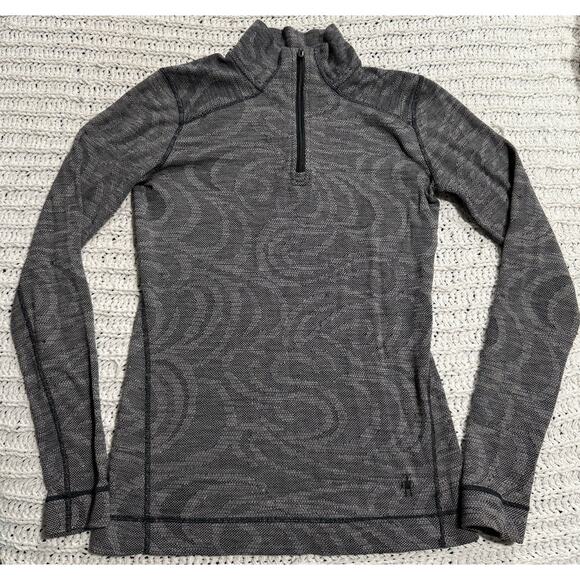 Smartwool Quarter Zip Merino 250 Wool Pullover Women's Size Small Gray Active - Picture 1 of 9